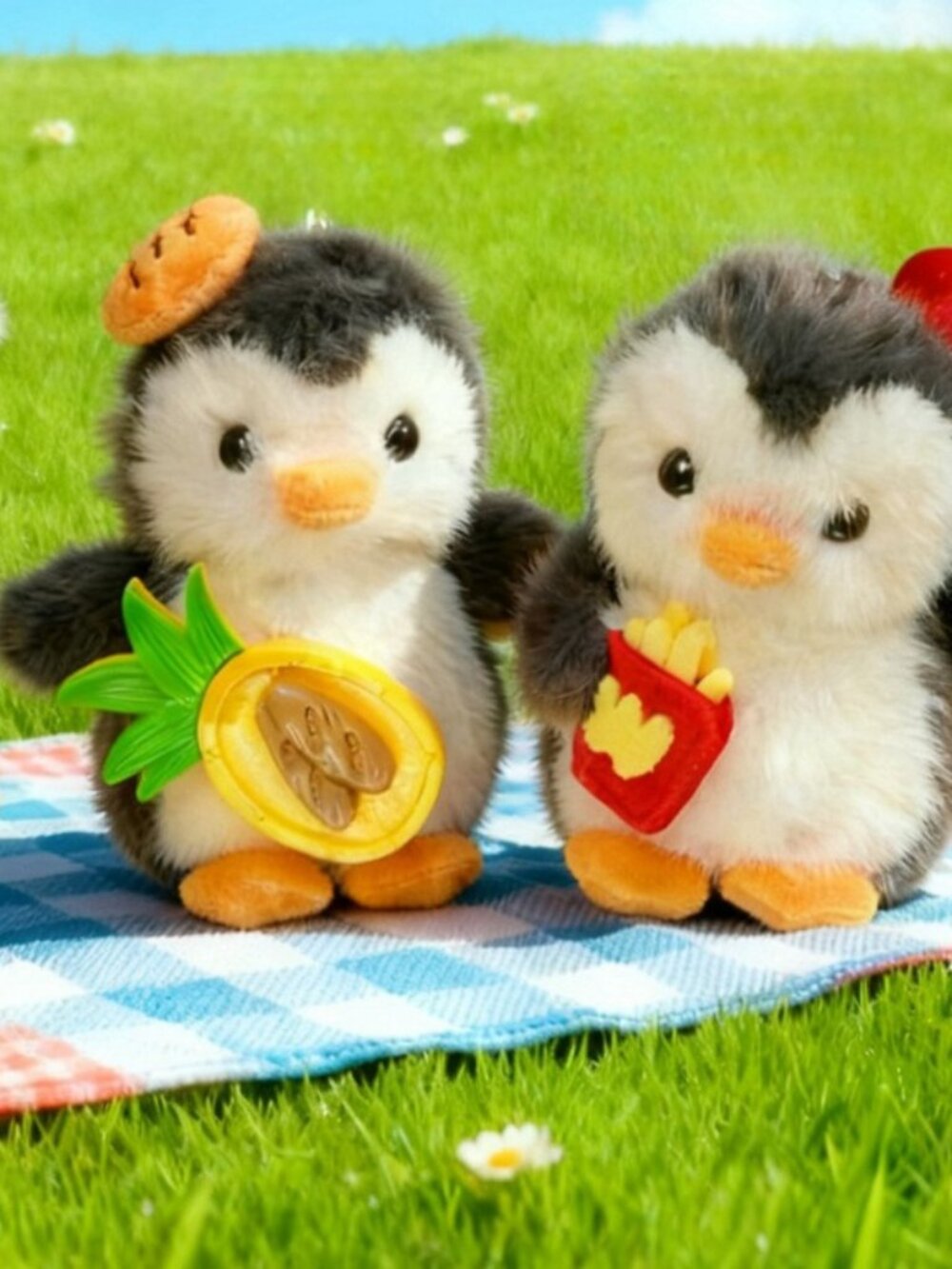 ✨Cute Penguin Plush Keychain With Snack Decor Bag Charm